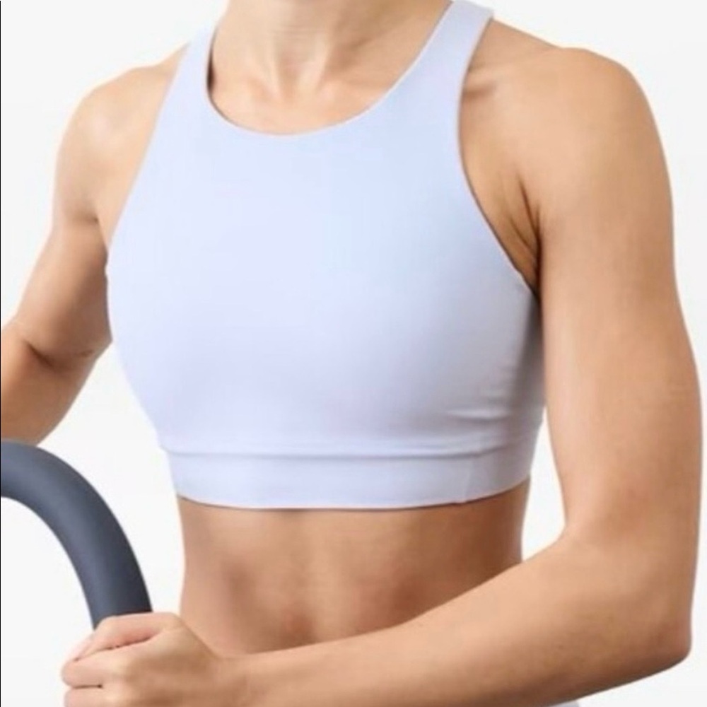 Athleta Flex Spacer Sports Bra D-DD Light Gray